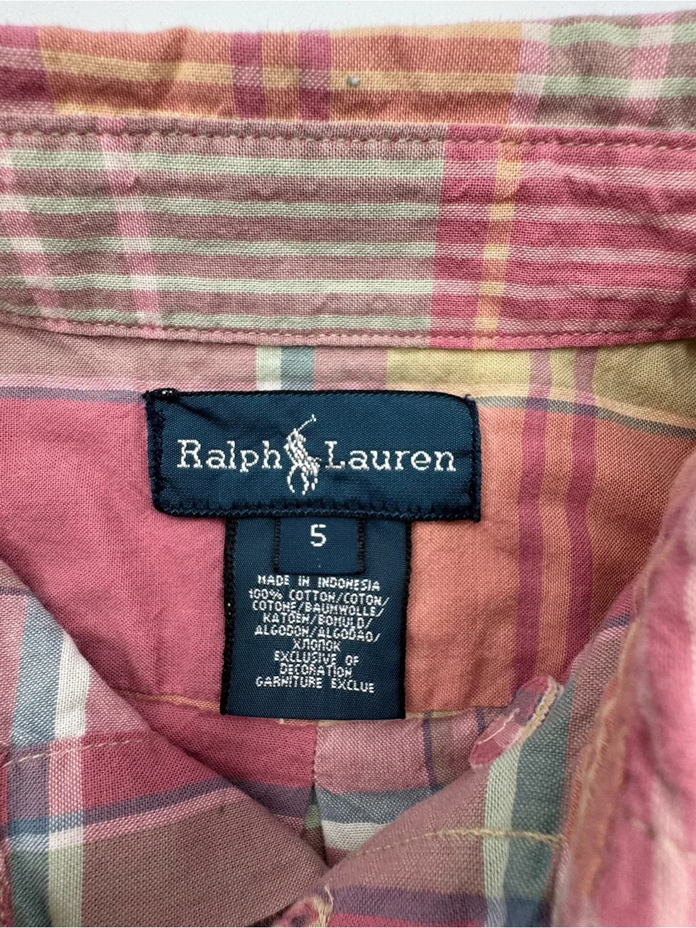Polo by Ralph Lauren Boy’s Pink & Green Plaid Button-Down Shirt